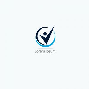 Job search icon with magnifying glass, Choose people for hire symbol. Job or employee logo, Recruitment agency vector illustration.