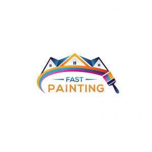 Paint home sign icon. Painting tool symbol. rainbow color home illustration.	