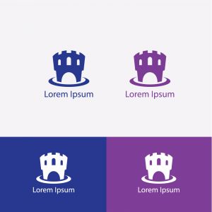 Fort Logo Design, castle vector illustration.	