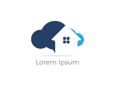 Cloud home vector logo, Creative studio, software house illustration, real estate icon