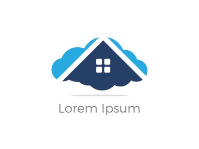 Cloud home vector logo, Creative studio, software house illustration, real estate icon.	