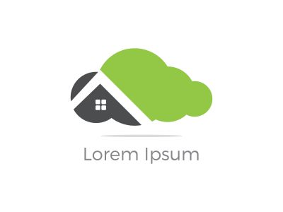 Cloud home vector logo, Creative studio, software house illustration, real estate icon