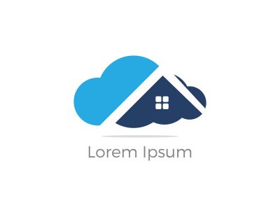 Cloud home vector logo, Creative studio, software house illustration, real estate icon.	