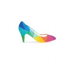 Low poly man's colorful sneakers isolated. polygonal shoe vector, fashion, sport style, abstract geometry shoes illustration