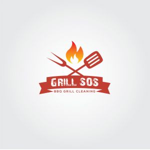 Barbecue party icon logo design, bbq grill vector, restaurant fast food illustration.	