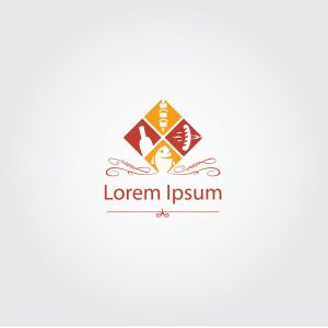 Barbecue party icon logo design, bbq grill vector, restaurant fast food illustration.	