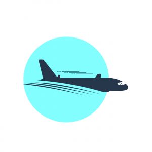 Airplane vector illustration, logo design. Passenger plane icon.