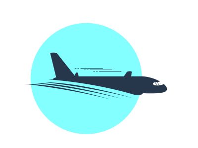 Airplane vector illustration, logo design. Passenger plane icon.