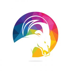Goat Simple Logo Template Design. Mountain goat vector logo design.	