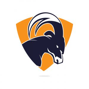 Goat Simple Logo Template Design. Mountain goat vector logo design.	