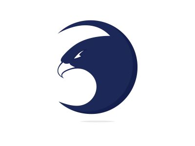 Eagle with shield logo design. Creative and modern eagle bird logo vector.	