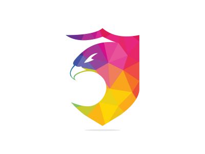 Eagle with shield logo design. Creative and modern eagle bird logo vector.	