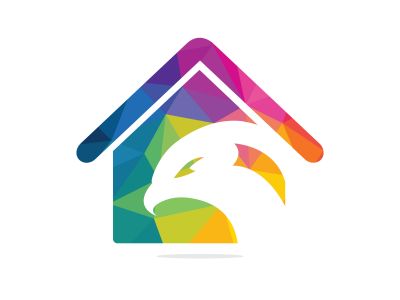 Eagle Home Logo Design. Construction and real estate logo design template.	