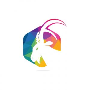 Goat Simple Logo Template Design. Mountain goat vector logo design.	
