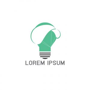 Parachute and light bulb logo design. Delivery air balloon symbol. Business corporate vector icon.	