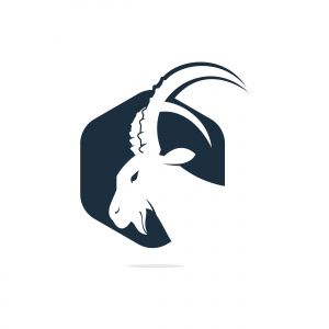 Goat Simple Logo Template Design. Mountain goat vector logo design.	