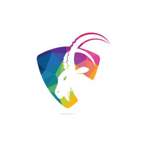 Goat Simple Logo Template Design. Mountain goat vector logo design.	