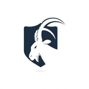 Goat Simple Logo Template Design. Mountain goat vector logo design.	