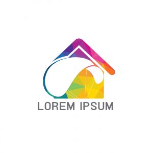 Parachute home shape logo design. Delivery air balloon symbol. Business corporate vector icon.	