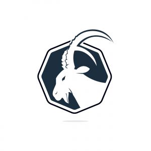 Goat Simple Logo Template Design. Mountain goat vector logo design.	