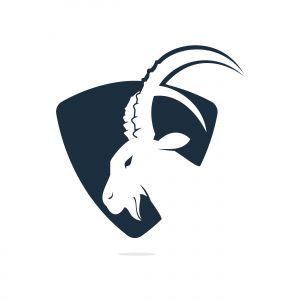 Goat Simple Logo Template Design. Mountain goat vector logo design.	