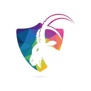 Goat Simple Logo Template Design. Mountain goat vector logo design.	