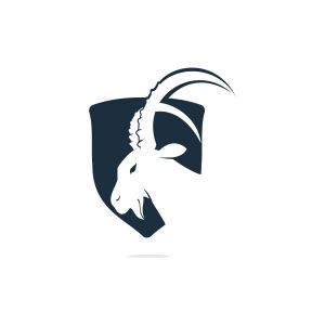 Goat Simple Logo Template Design. Mountain goat vector logo design.	
