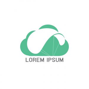 Parachute and cloud logo design. Delivery air balloon symbol. Business corporate vector icon.	