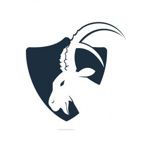 Goat Simple Logo Template Design. Mountain goat vector logo design.	