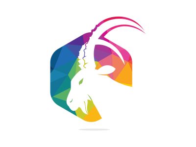 Goat Simple Logo Template Design. Mountain goat vector logo design.	