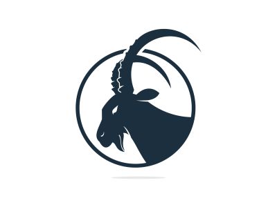 Goat Simple Logo Template Design. Mountain goat vector logo design.	