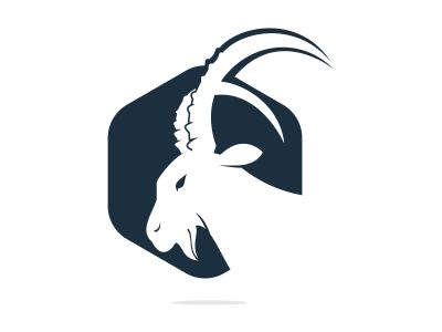 Goat Simple Logo Template Design. Mountain goat vector logo design.	