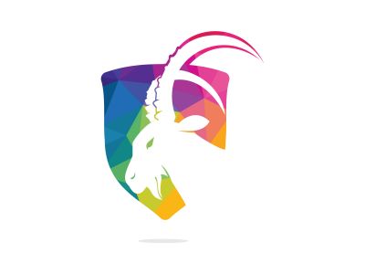 Goat Simple Logo Template Design. Mountain goat vector logo design.	