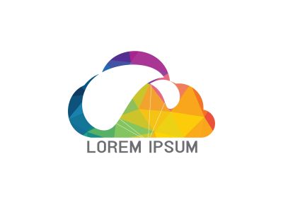 Parachute and cloud logo design. Delivery air balloon symbol. Business corporate vector icon.	
