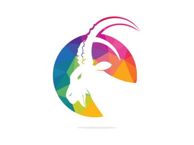 Goat Simple Logo Template Design. Mountain goat vector logo design.	
