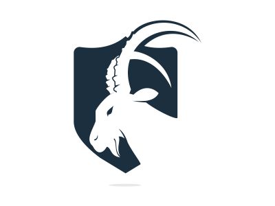 Goat Simple Logo Template Design. Mountain goat vector logo design.	