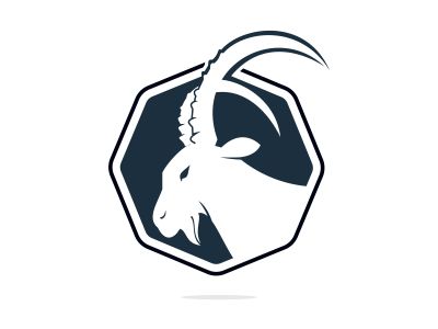 Goat Simple Logo Template Design. Mountain goat vector logo design.	