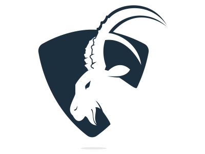Goat Simple Logo Template Design. Mountain goat vector logo design.	