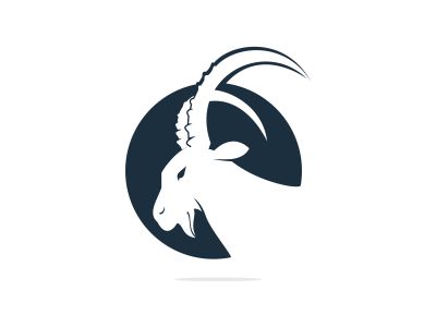 Goat Simple Logo Template Design. Mountain goat vector logo design.	