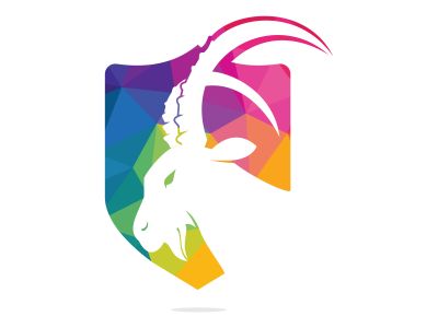 Goat Simple Logo Template Design. Mountain goat vector logo design.	
