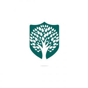 Green tree logo design. Abstract organic element vector design. Ecology Happy life Logotype concept icon.	