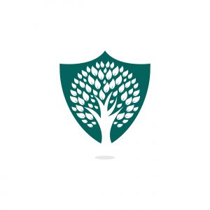 Green tree logo design. Abstract organic element vector design. Ecology Happy life Logotype concept icon.	