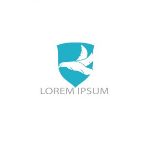 Eagle with shield logo design. Creative and modern eagle bird logo vector.