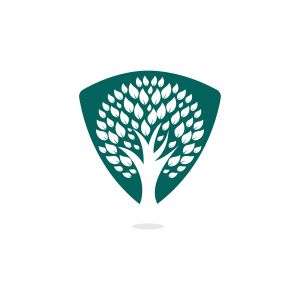Green tree logo design. Abstract organic element vector design. Ecology Happy life Logotype concept icon.	
