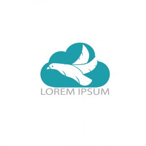 Eagle cloud logo design concept. Bird and travel vector logo design template.