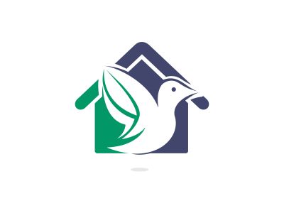 Bird home vector logo design. Bird home shape logo template design vector icon illustration	