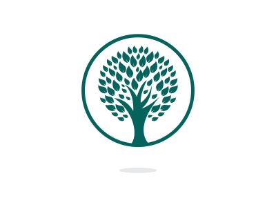 Green tree logo design. Abstract organic element vector design. Ecology Happy life Logotype concept icon.	