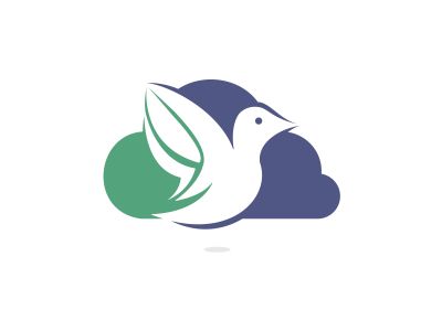 Cloud bird vector logo design. Creative bird and cloud icon.	