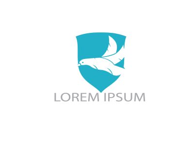 Eagle with shield logo design. Creative and modern eagle bird logo vector.	