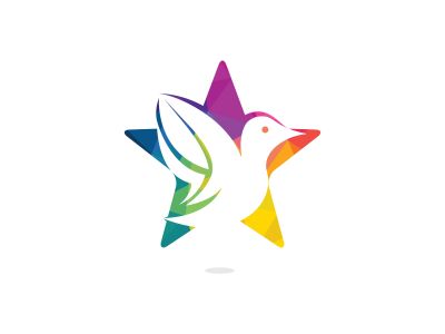 Star bird vector logo design. Creative bird and star icon.	